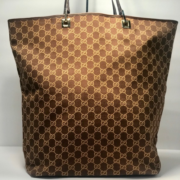 Gucci Handbags - Authentic Gucci GG Canvas Brown Tote Bag